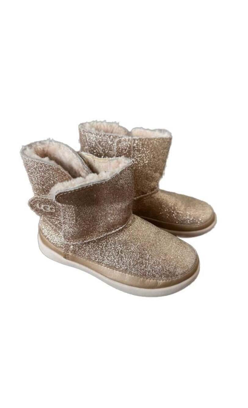 UGG Sparkly Gold Boots, Toddler Girls Winter Snow Boots, size 9C